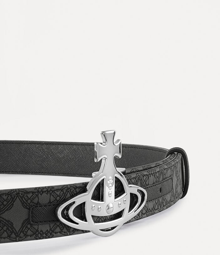 Vivienne Westwood RE-JACQUARD ORBORAMA SILVER LINE ORB REVERSE BELT